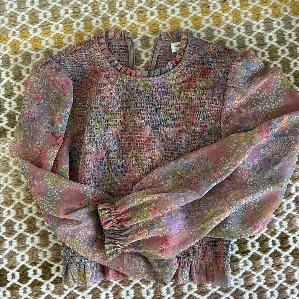 Aritzia Tempest Multicolor Floral Long Sleeve Blouse